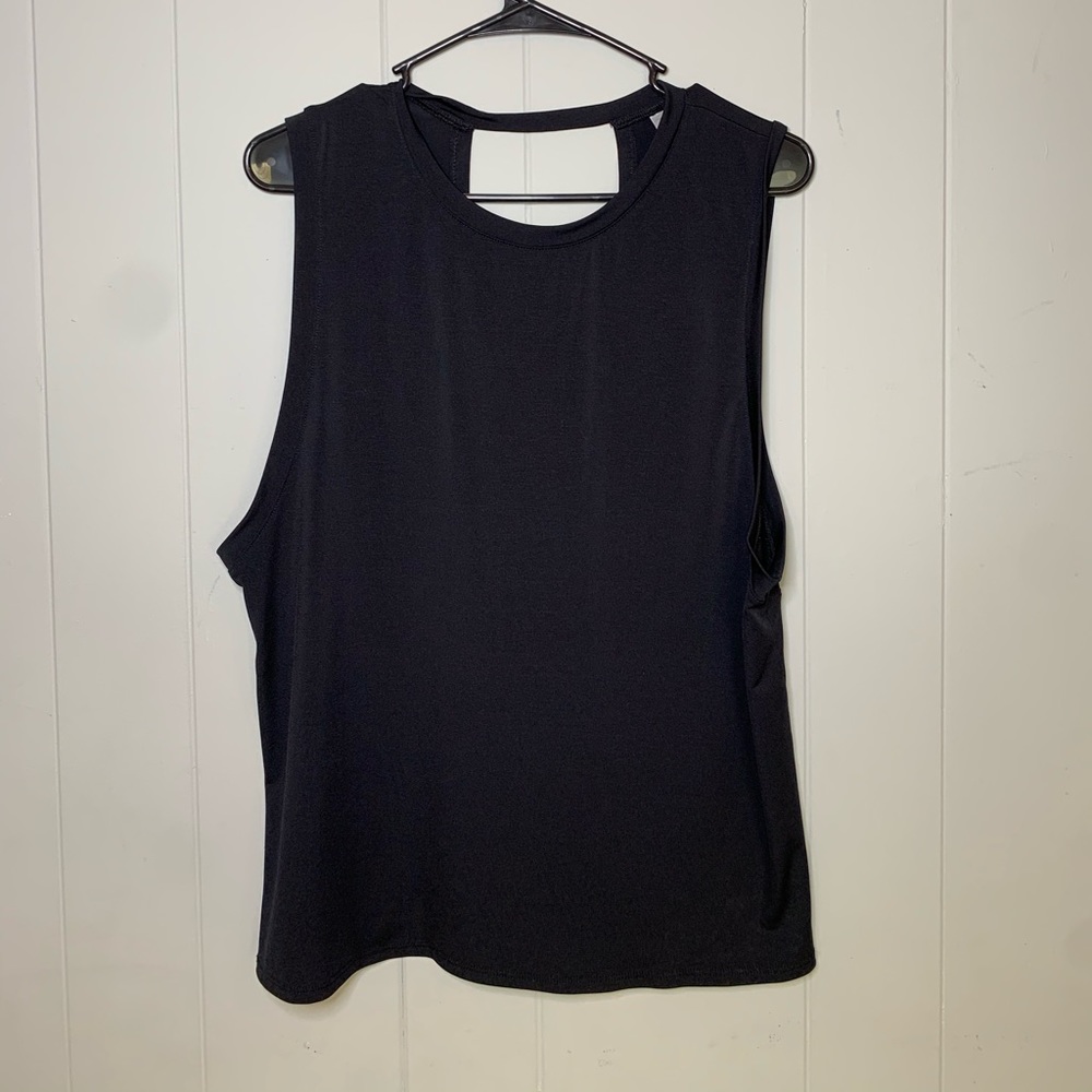 black Fabletics open back tank